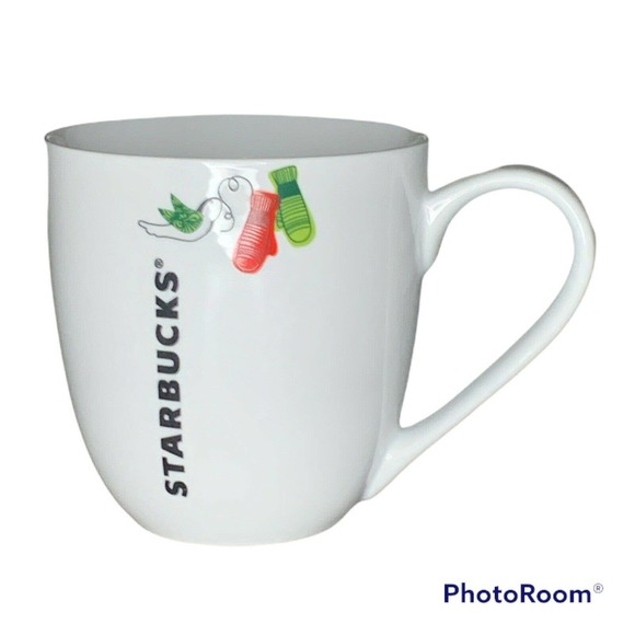Starbucks 2011 Christmas Winter Holiday 13oz Coffee Mug Cup with Mittens Birds - Picture 1 of 6